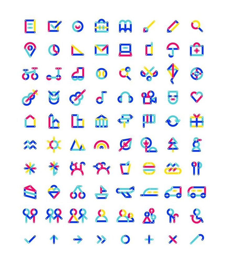 Icon set for interface use