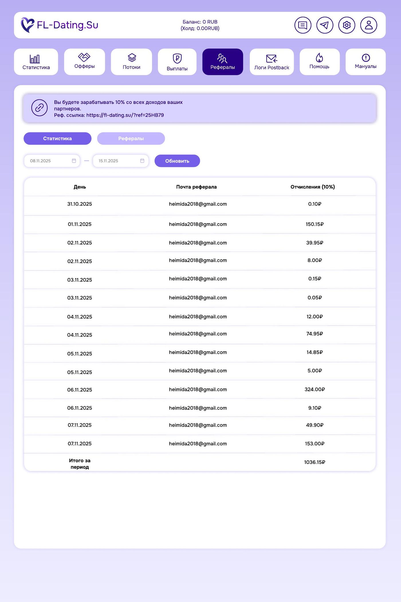 Desktop — profiles section