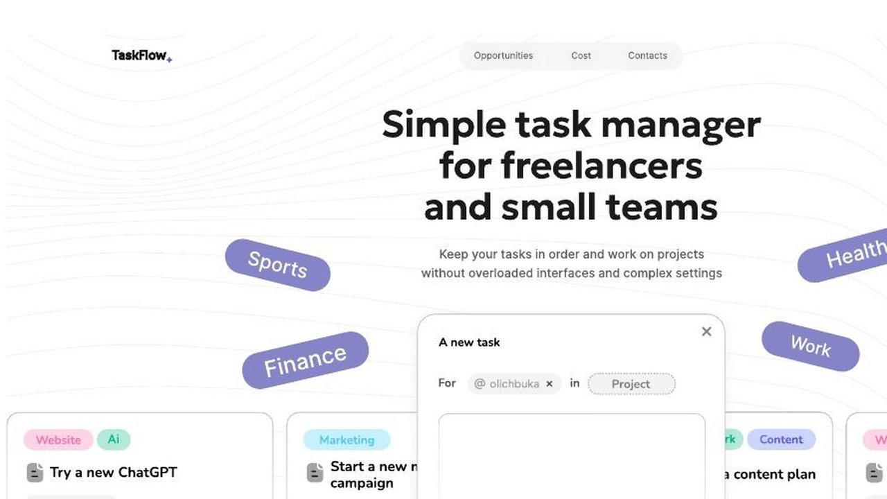 TaskFlow SaaS landing page